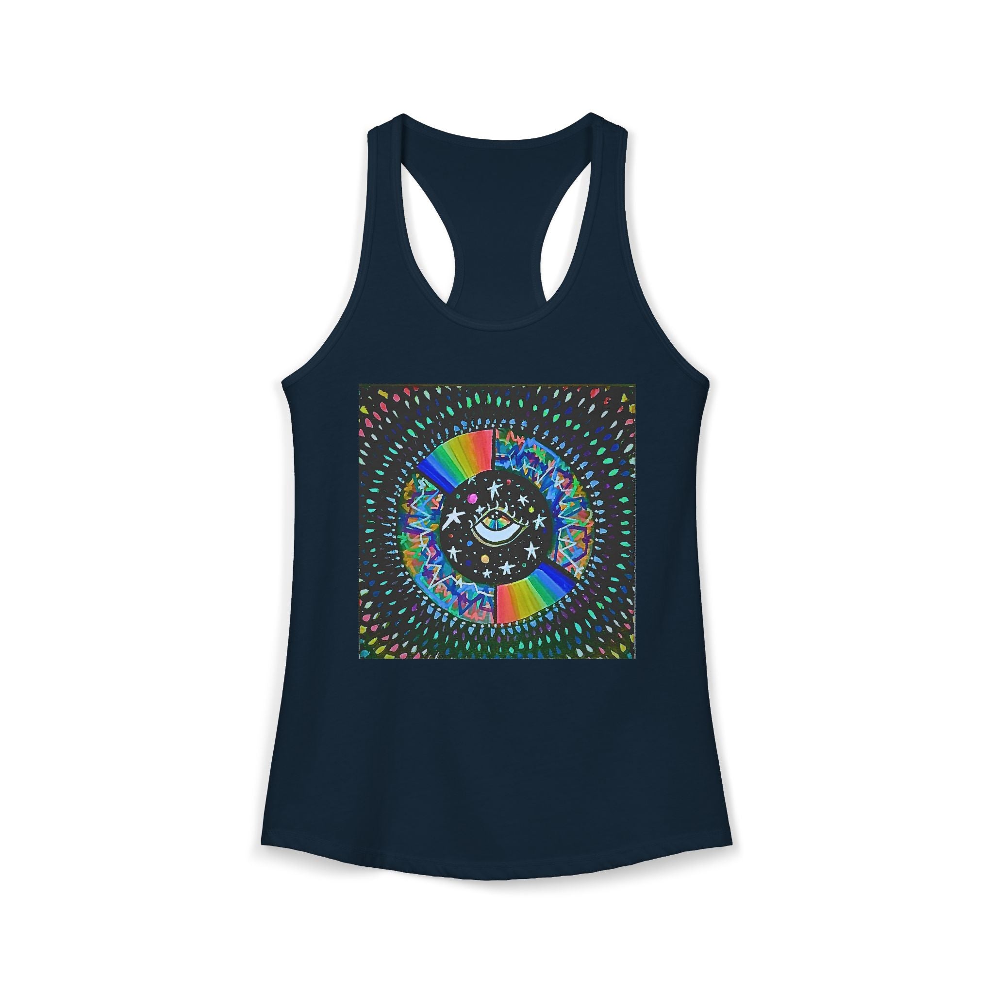 Cosmic Heartbeat Rainbow Love Racerback Tank