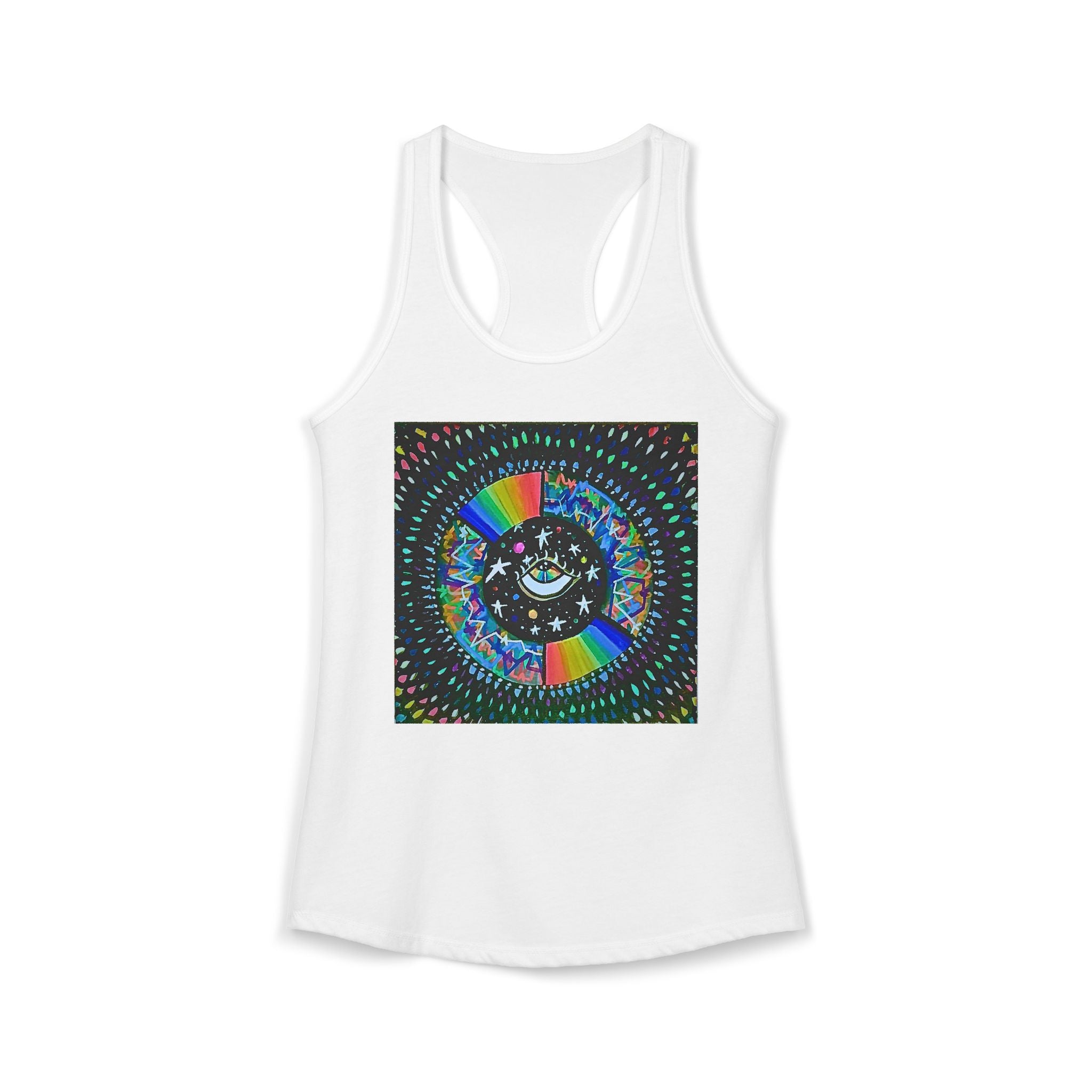 Cosmic Heartbeat Rainbow Love Racerback Tank
