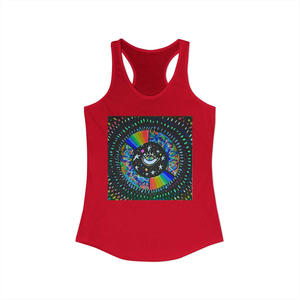 Cosmic Heartbeat Rainbow Love Racerback Tank