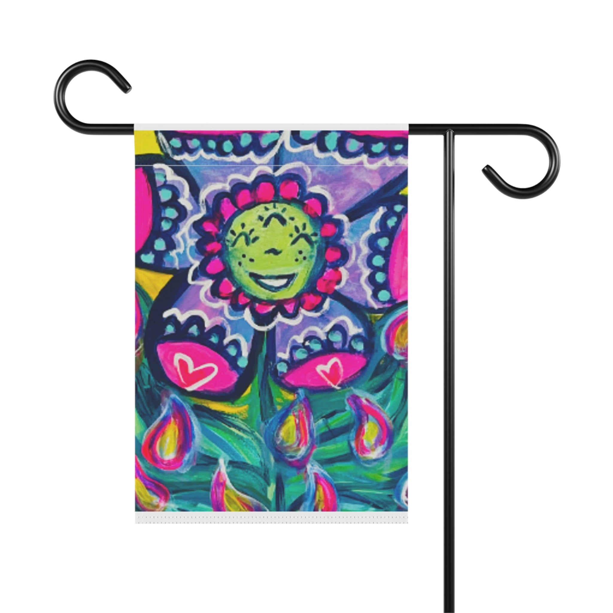 "April Showers" Garden Flag – Colorful Floral House Banner