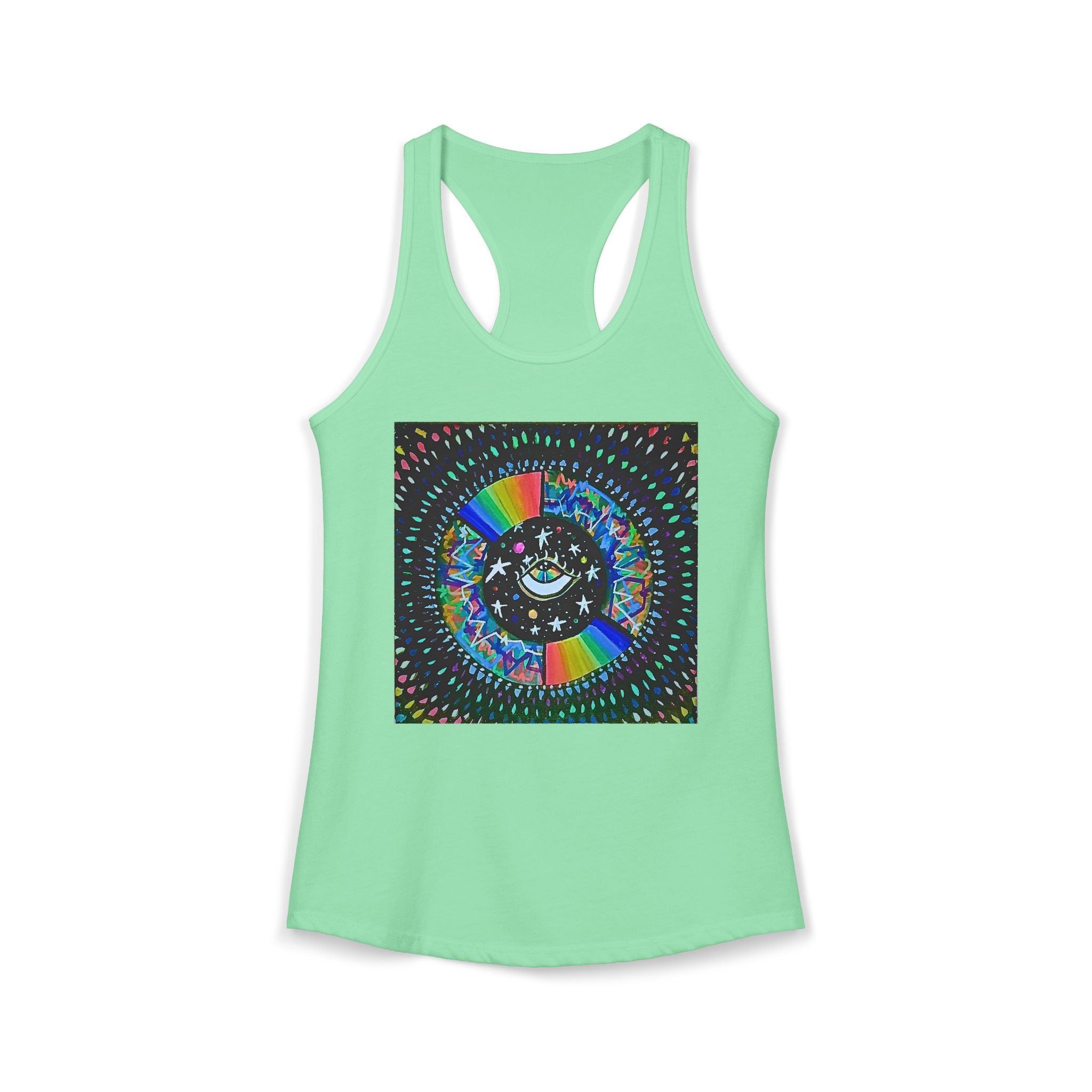 Cosmic Heartbeat Rainbow Love Racerback Tank