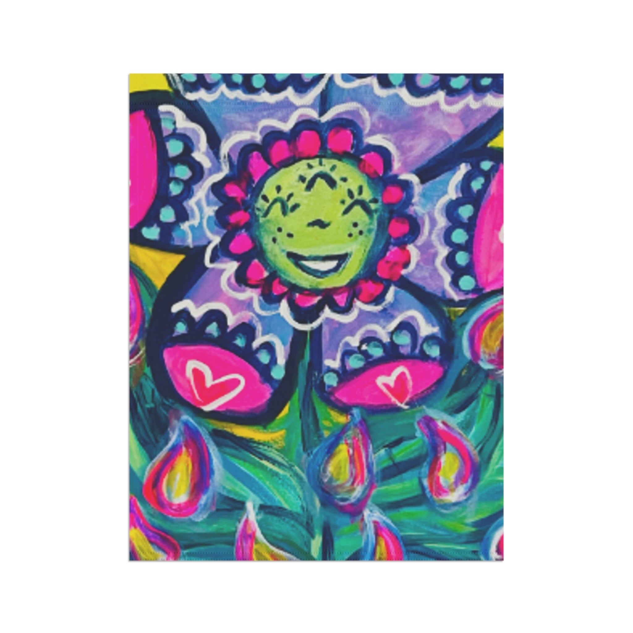 "April Showers" Garden Flag – Colorful Floral House Banner
