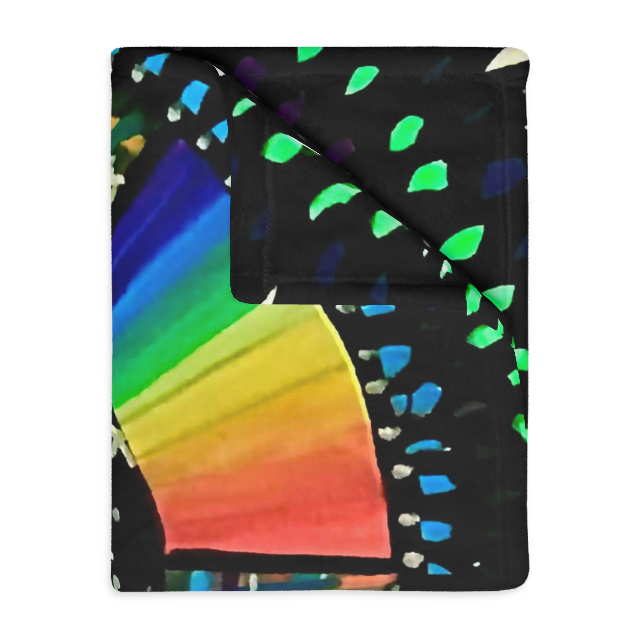 "Cosmic Heartbeat Rainbow Love" — Psychedelic Cosmic Velveteen Throw