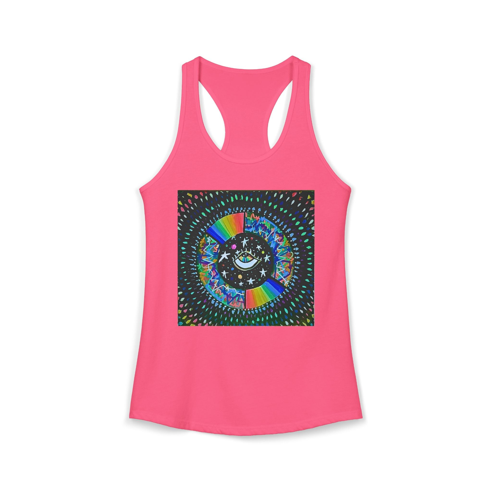 Cosmic Heartbeat Rainbow Love Racerback Tank