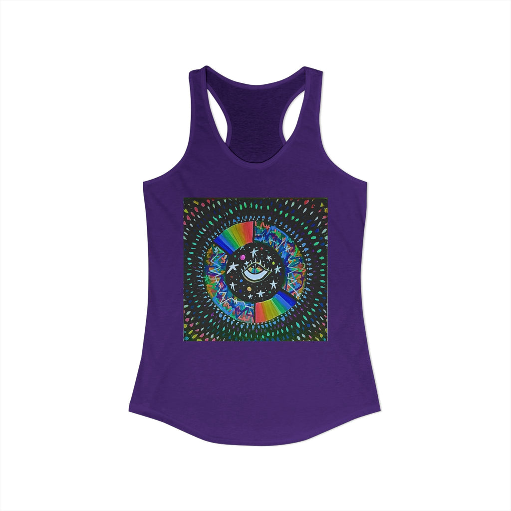 Cosmic Heartbeat Rainbow Love Racerback Tank