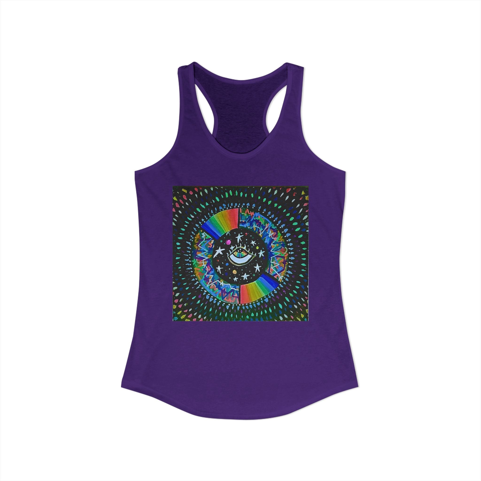 Cosmic Heartbeat Rainbow Love Racerback Tank
