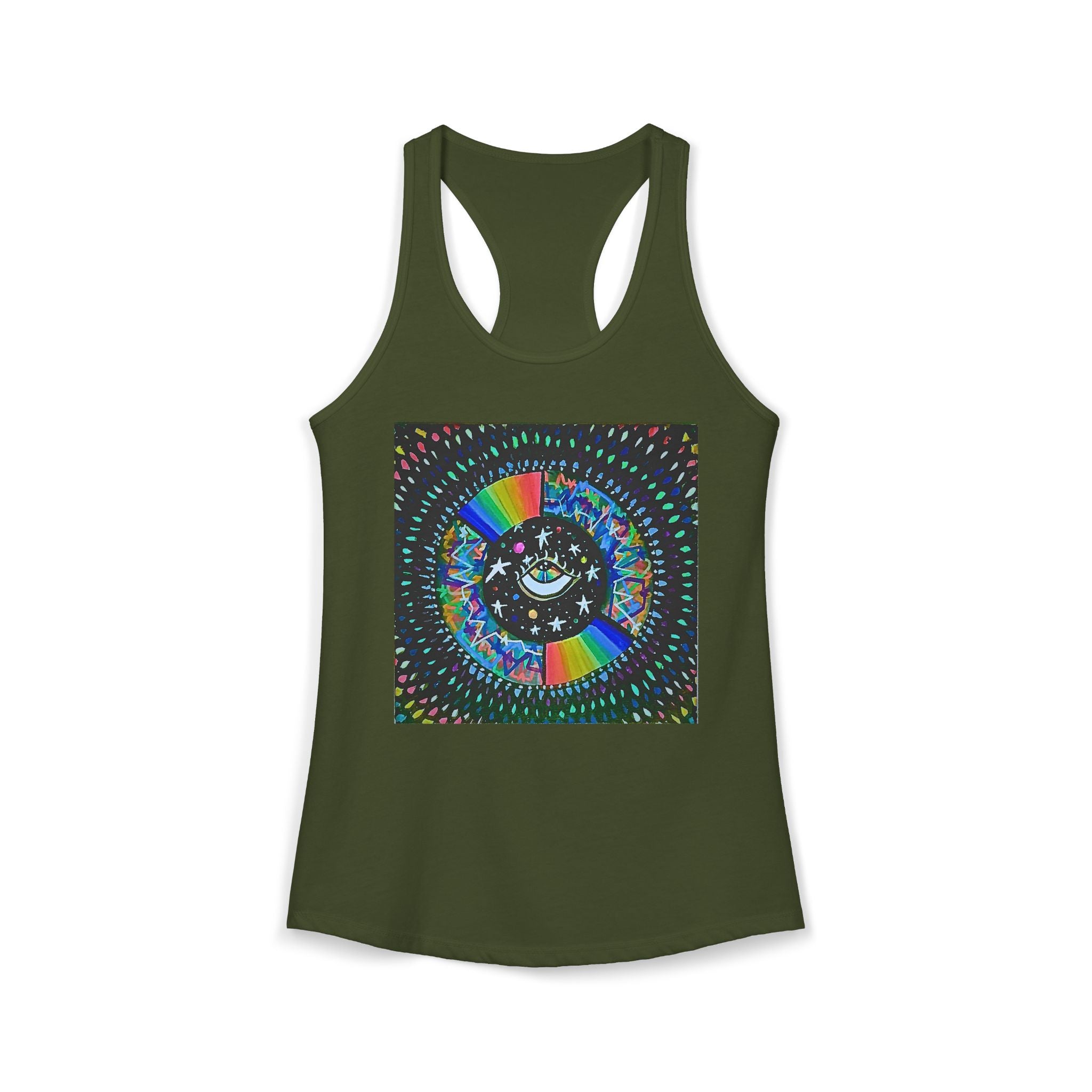 Cosmic Heartbeat Rainbow Love Racerback Tank