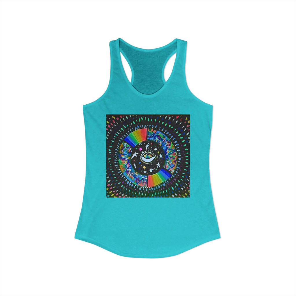 Cosmic Heartbeat Rainbow Love Racerback Tank