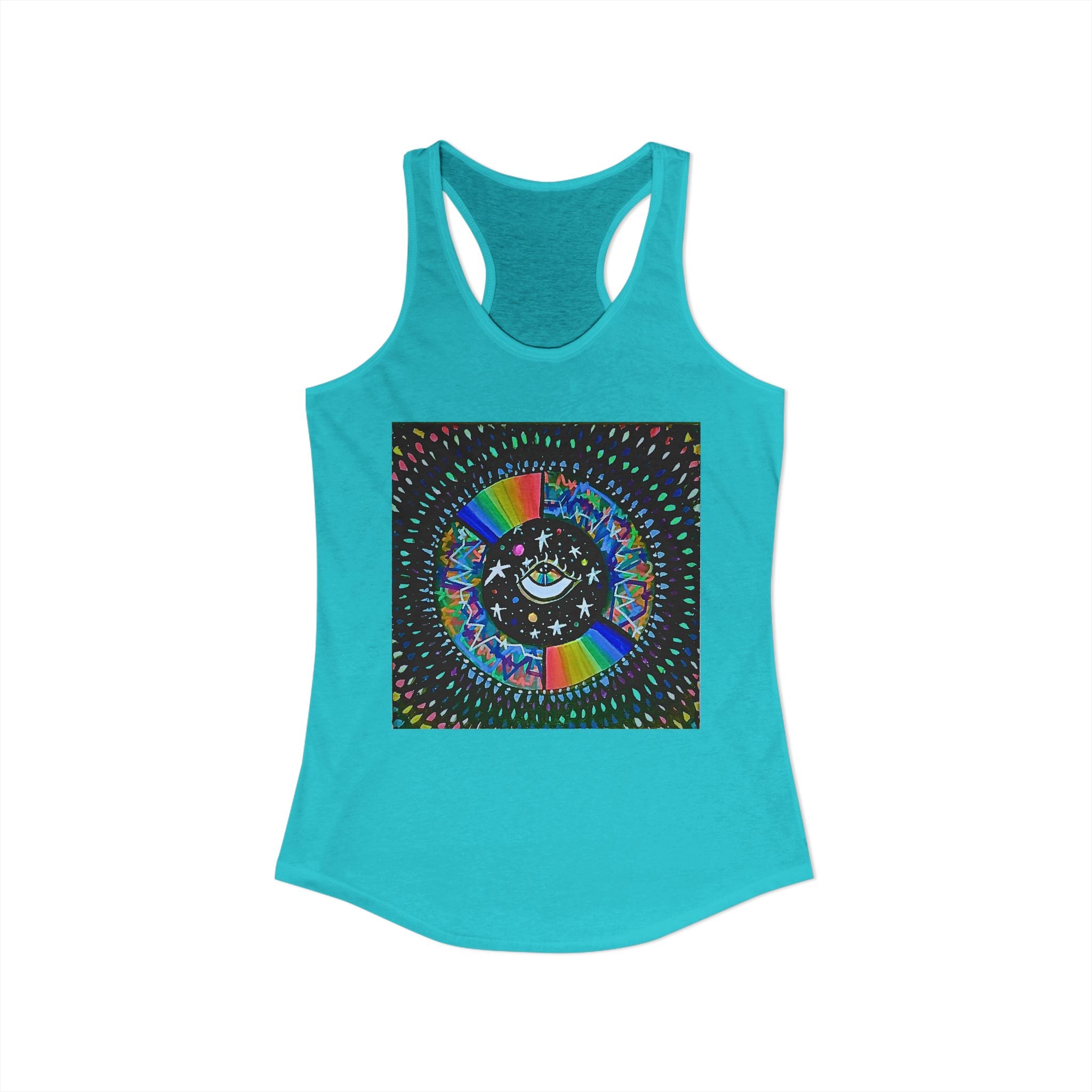 Cosmic Heartbeat Rainbow Love Racerback Tank