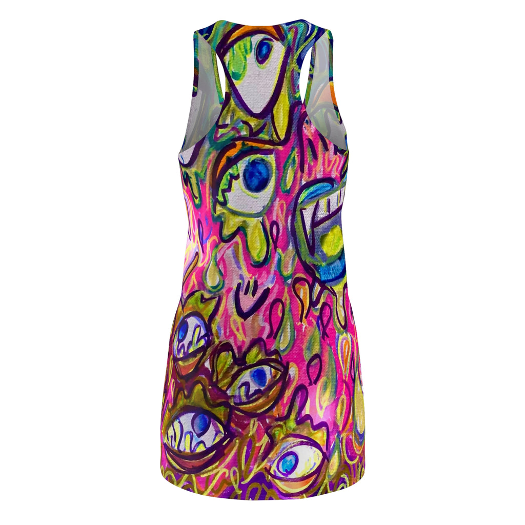 The All-Seeing Shift Racerback Dress — Colorful Abstract Art by Goddess of Electric Souls