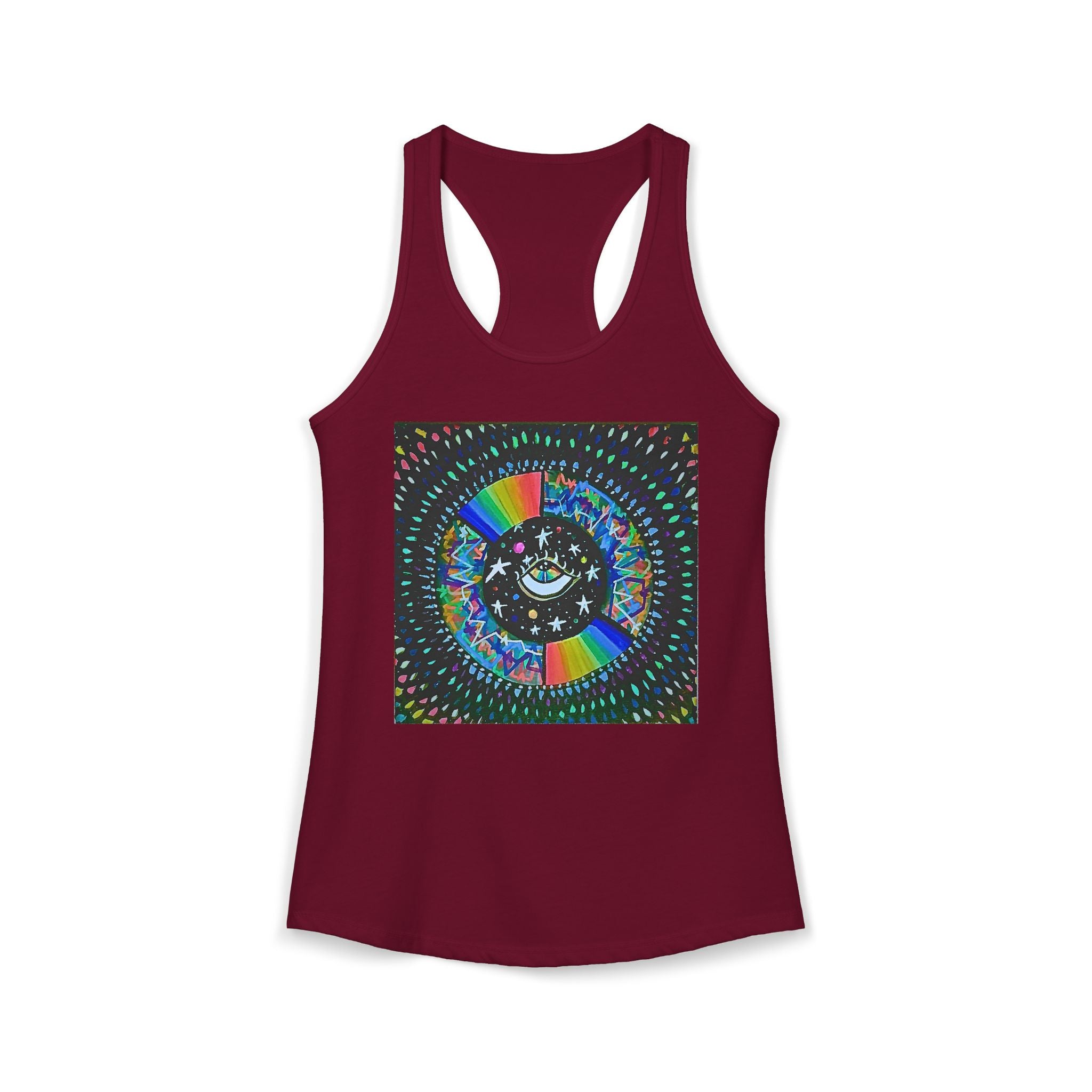Cosmic Heartbeat Rainbow Love Racerback Tank