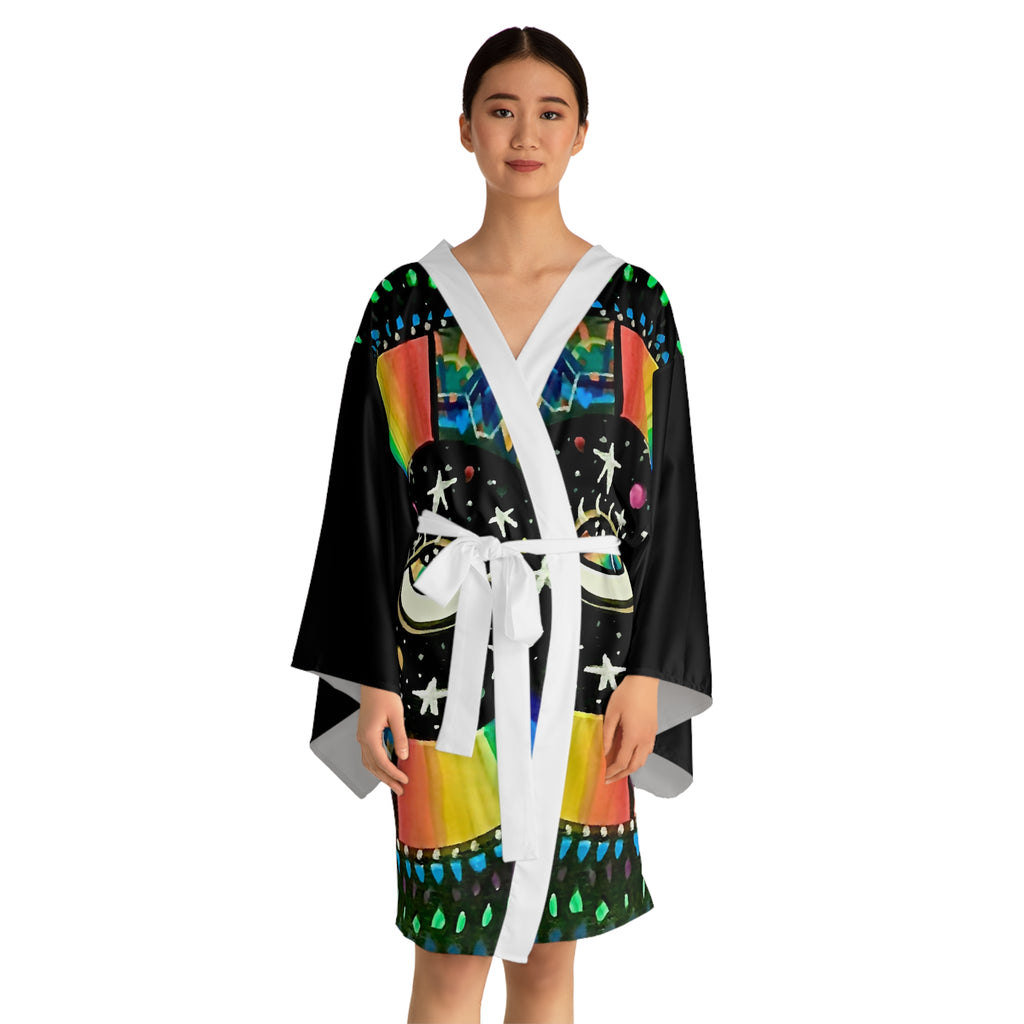 Cosmic Heartbeat Rainbow Love Kimono