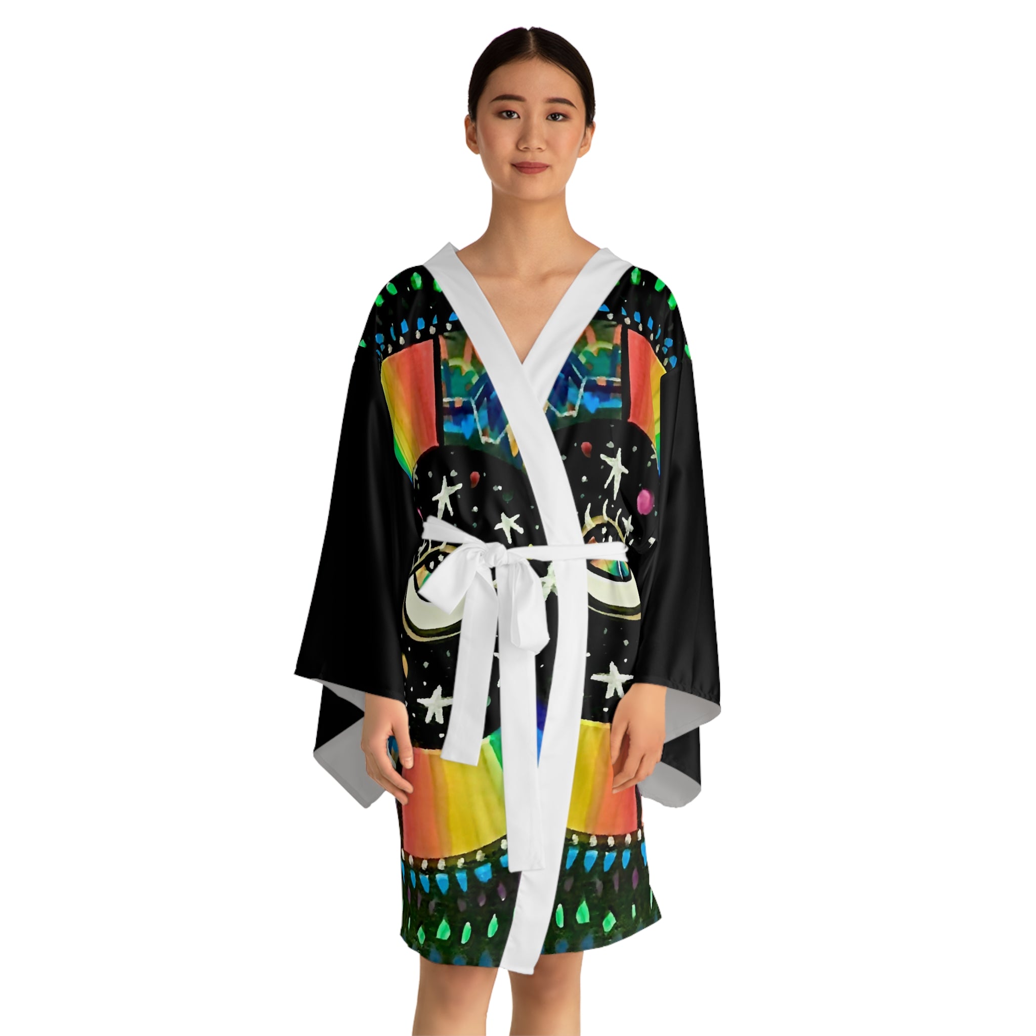 Cosmic Heartbeat Rainbow Love Kimono