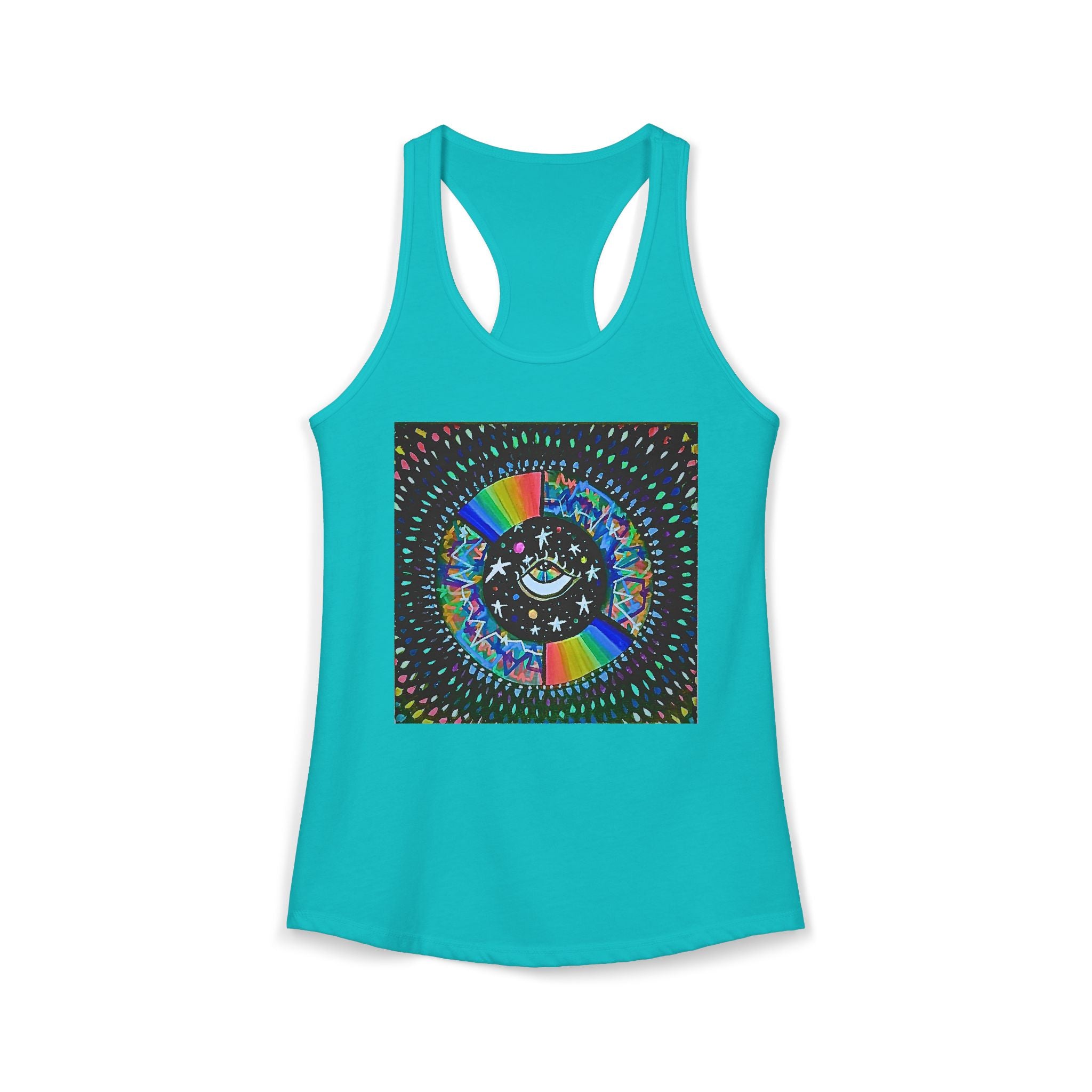 Cosmic Heartbeat Rainbow Love Racerback Tank