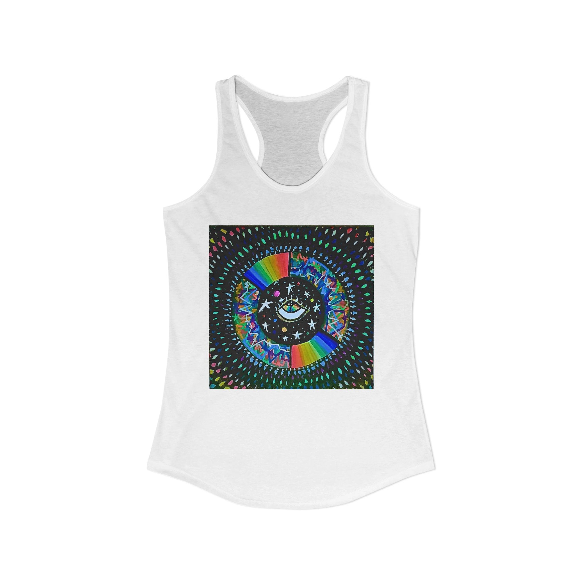 Cosmic Heartbeat Rainbow Love Racerback Tank