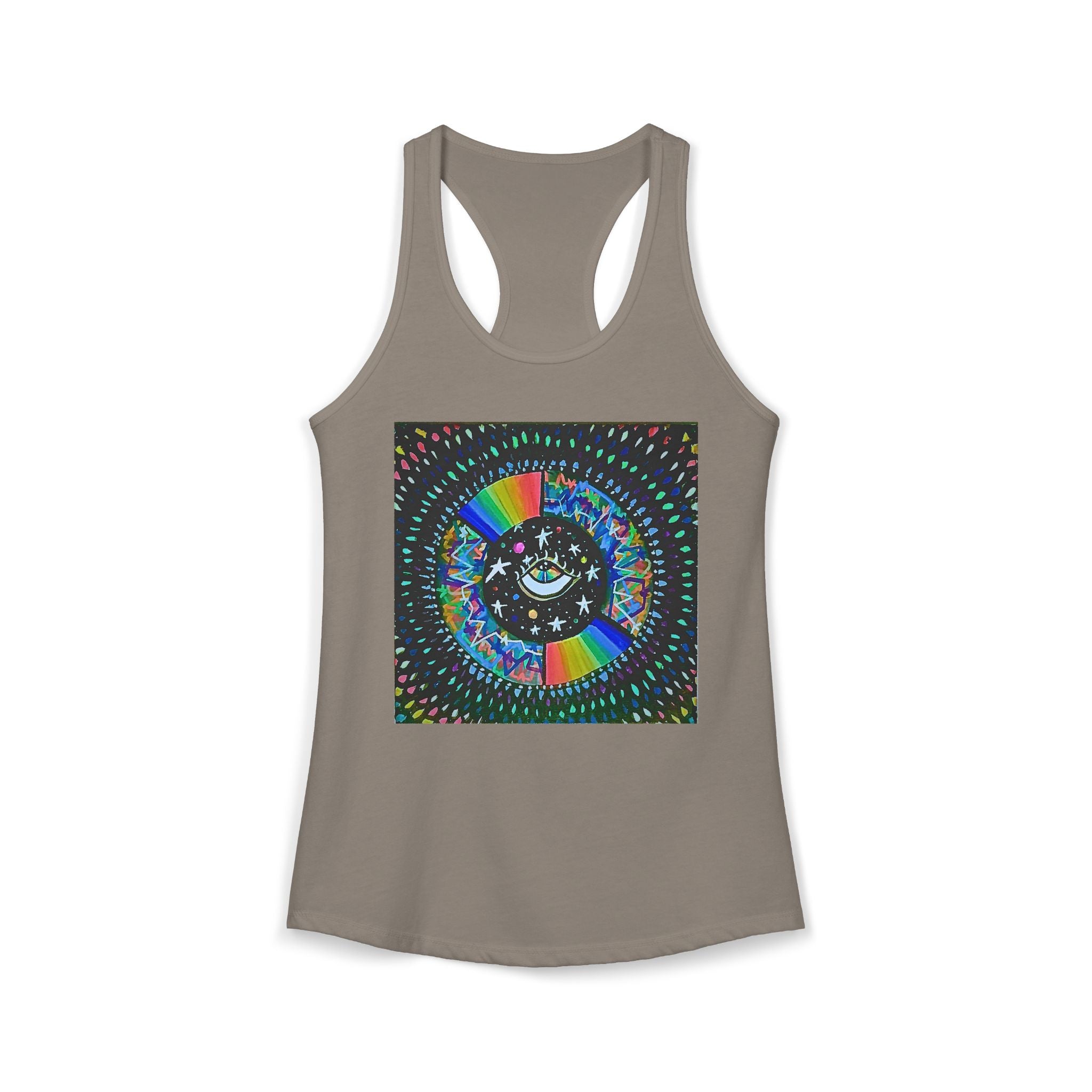 Cosmic Heartbeat Rainbow Love Racerback Tank