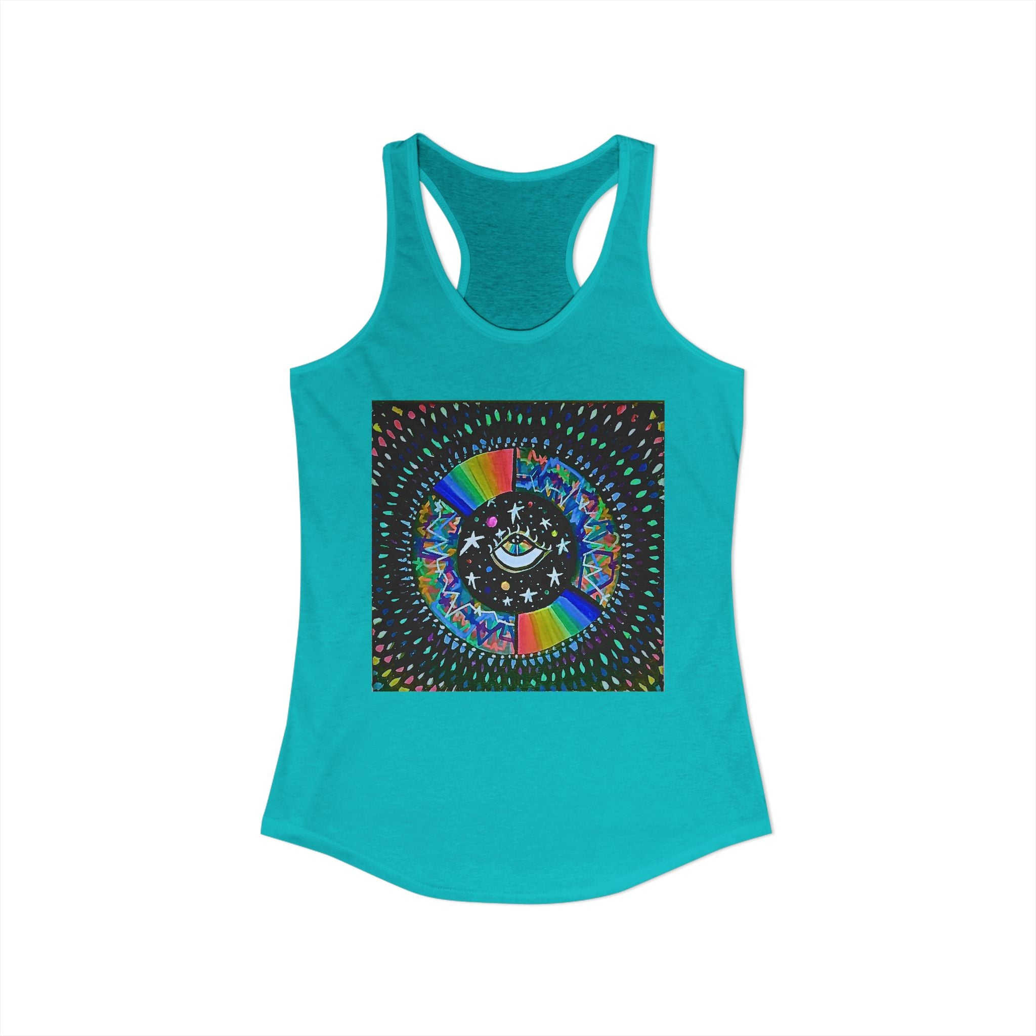 Cosmic Heartbeat Rainbow Love Racerback Tank