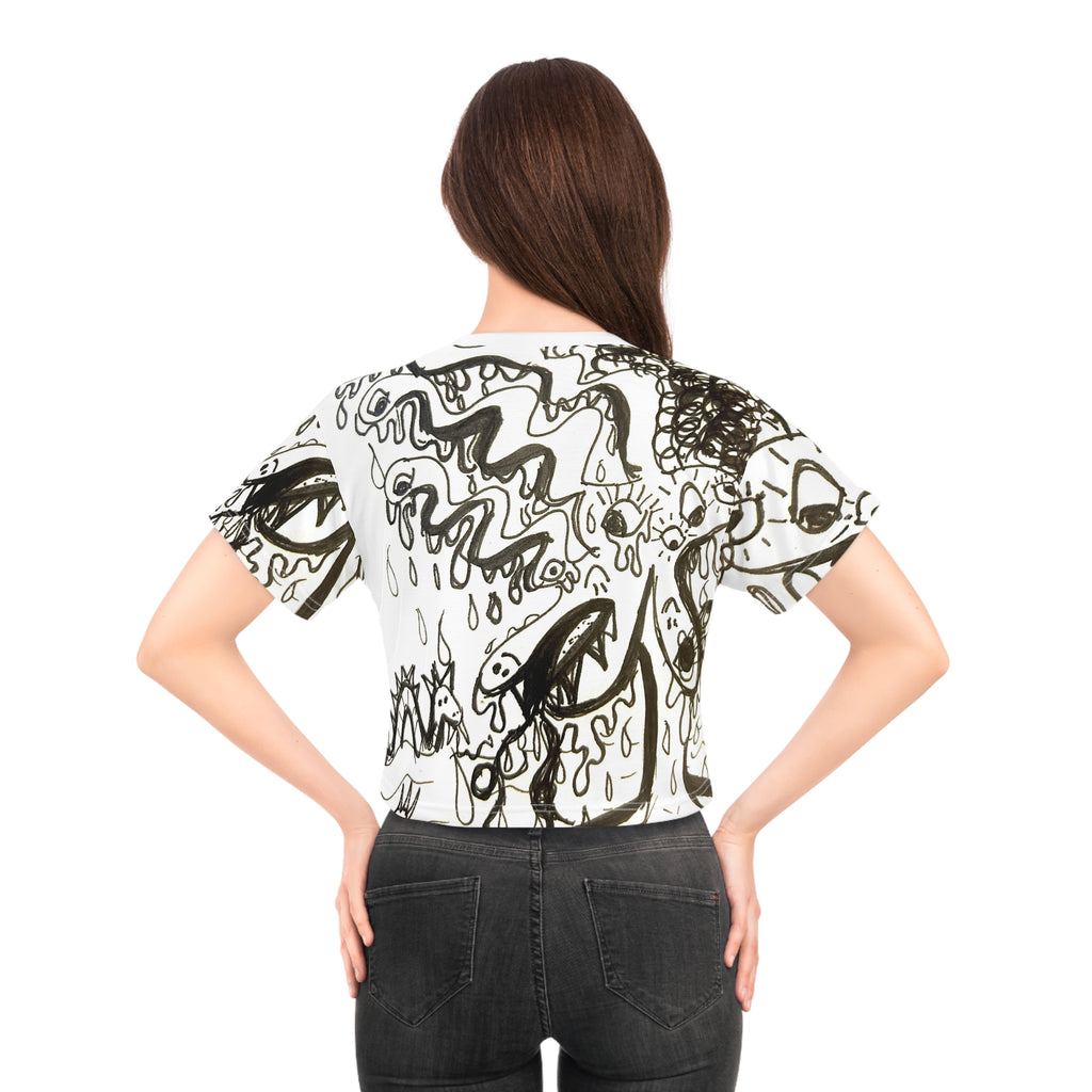 "Sea Monster Infestation" Crop Tee