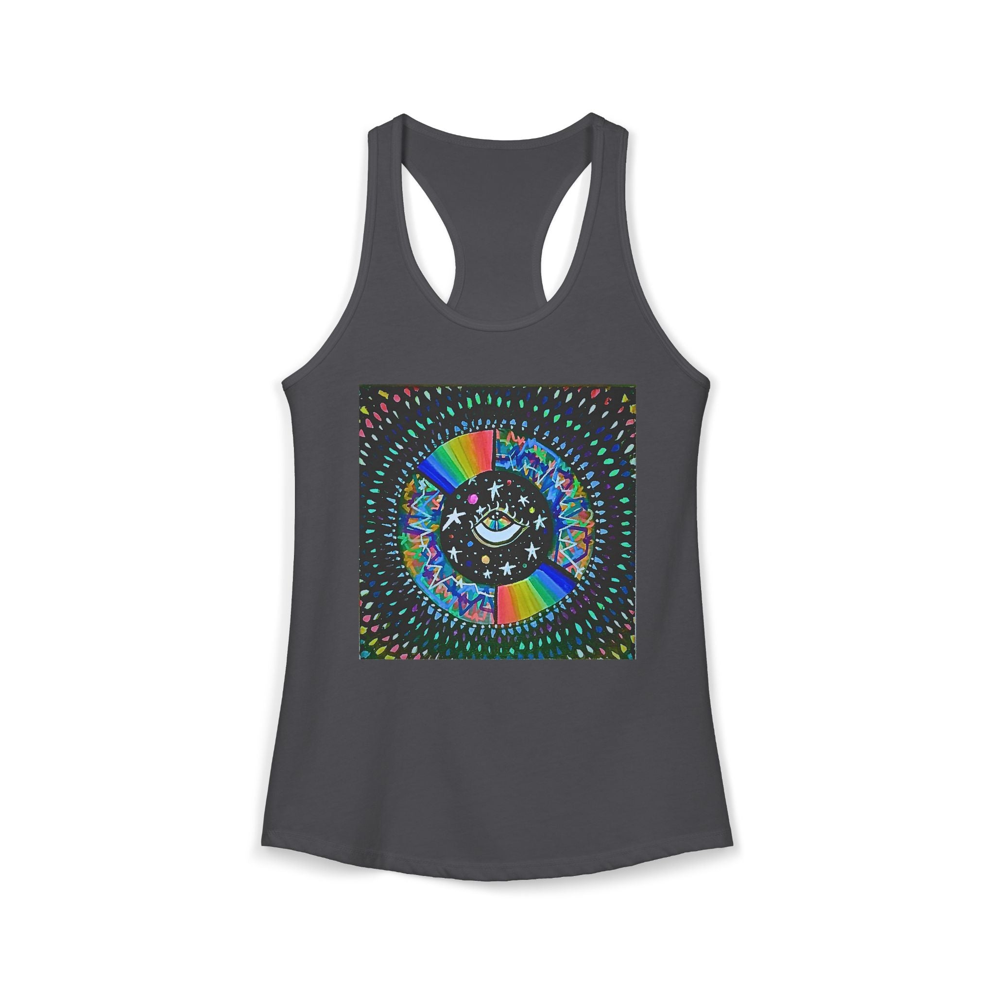 Cosmic Heartbeat Rainbow Love Racerback Tank