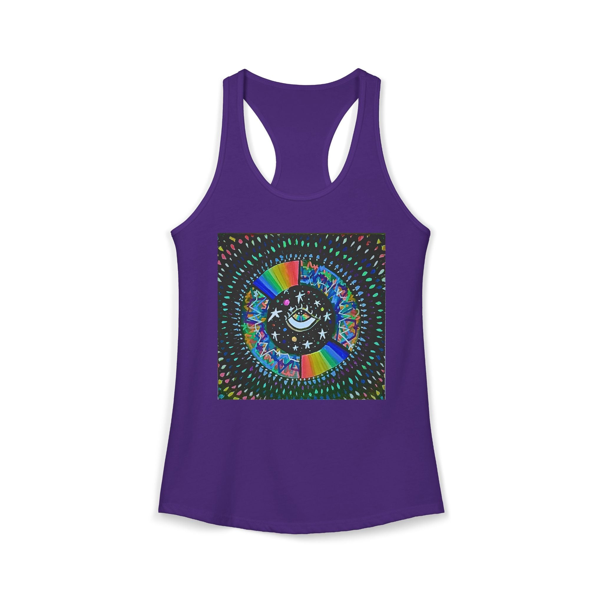 Cosmic Heartbeat Rainbow Love Racerback Tank