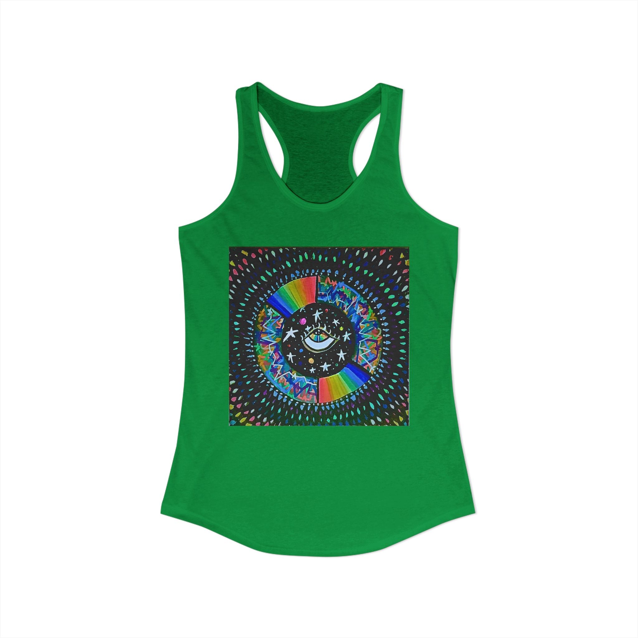 Cosmic Heartbeat Rainbow Love Racerback Tank