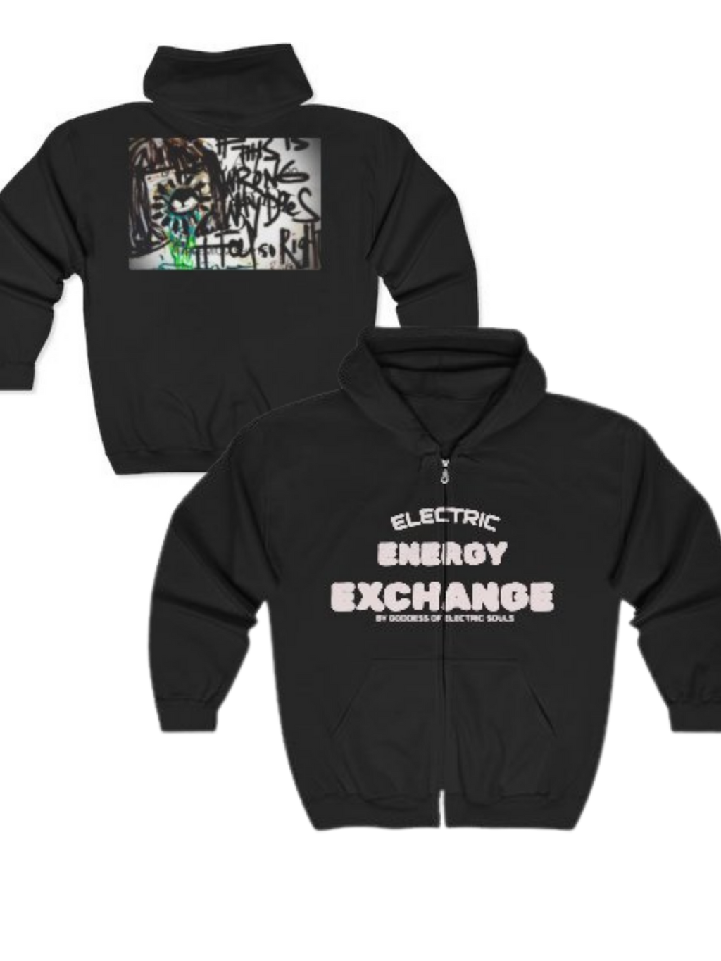 Graffiti Oozy Eye Illustration Zip Hoodie | Electric Energy Exchange Graphic