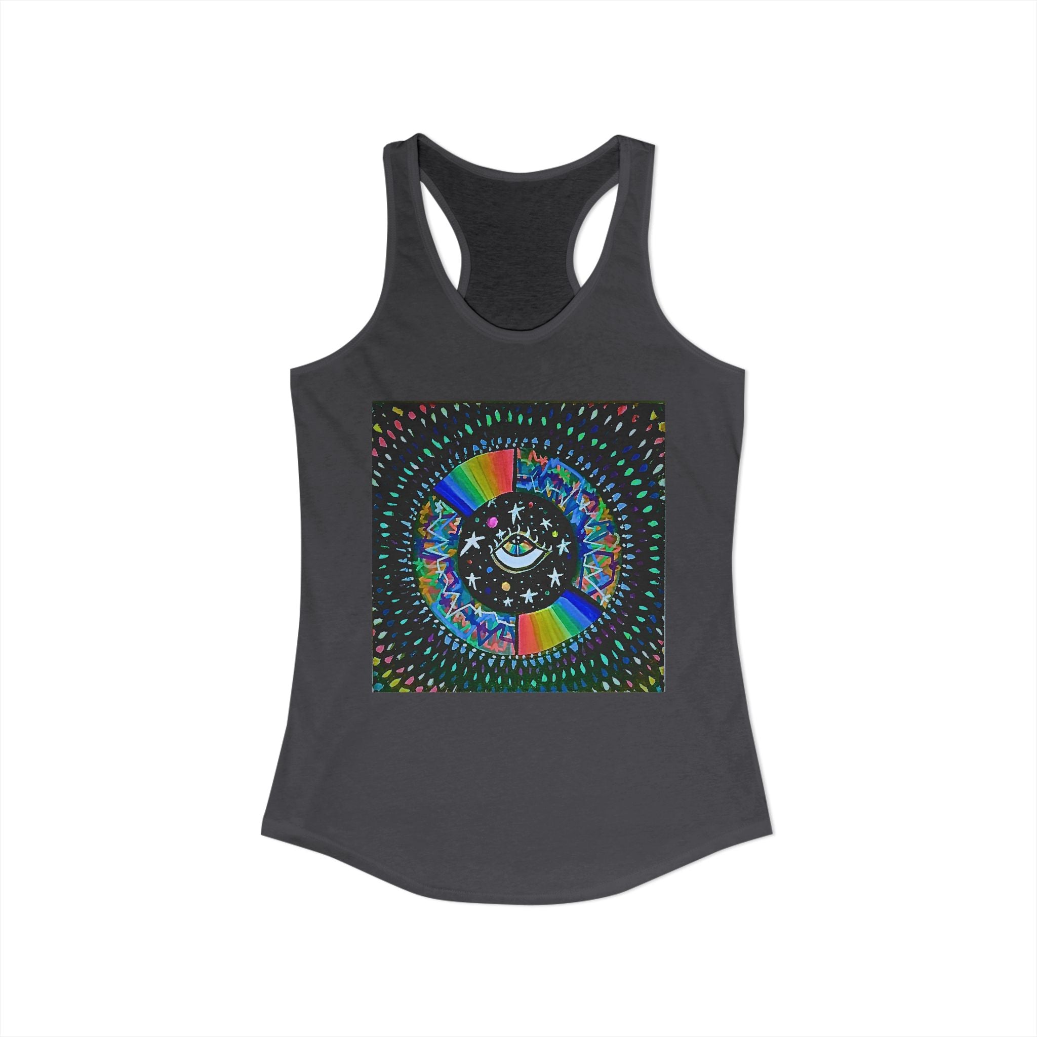 Cosmic Heartbeat Rainbow Love Racerback Tank