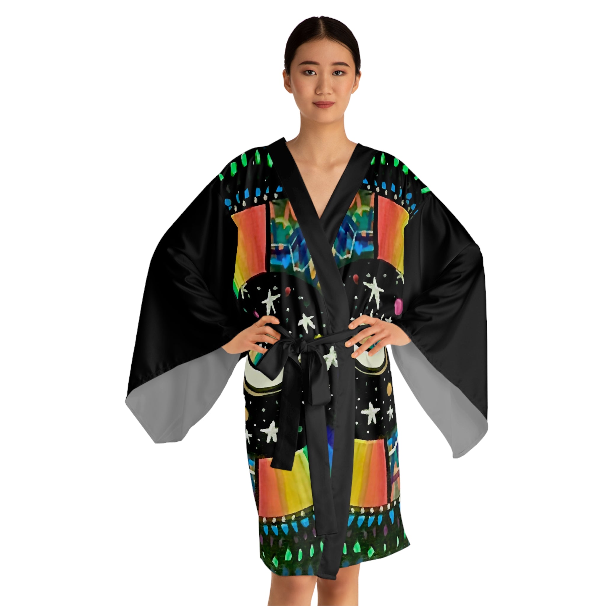 Cosmic Heartbeat Rainbow Love Kimono