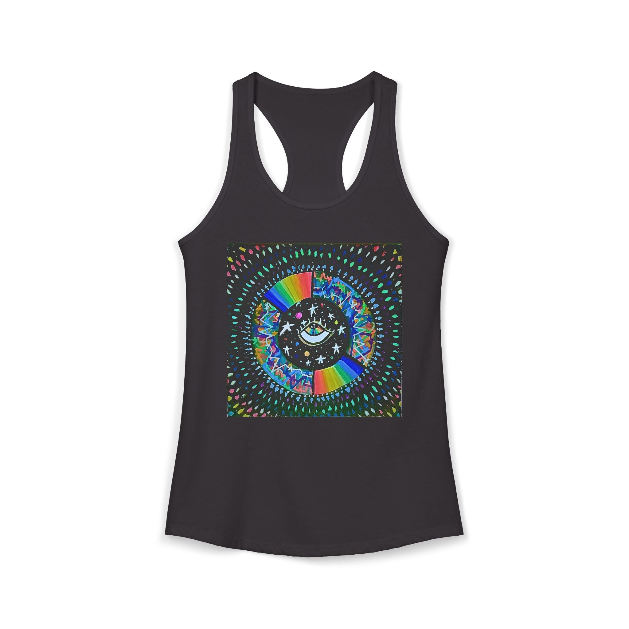 Cosmic Heartbeat Rainbow Love Racerback Tank
