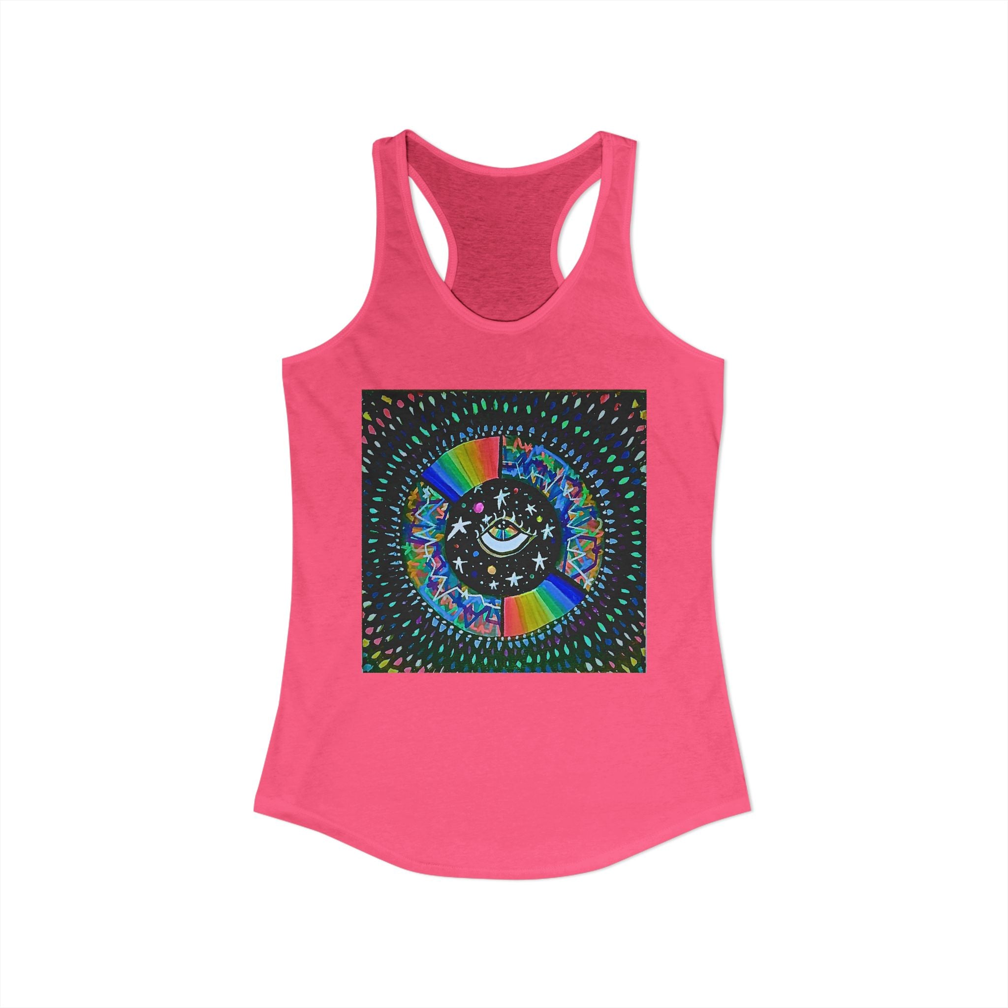 Cosmic Heartbeat Rainbow Love Racerback Tank