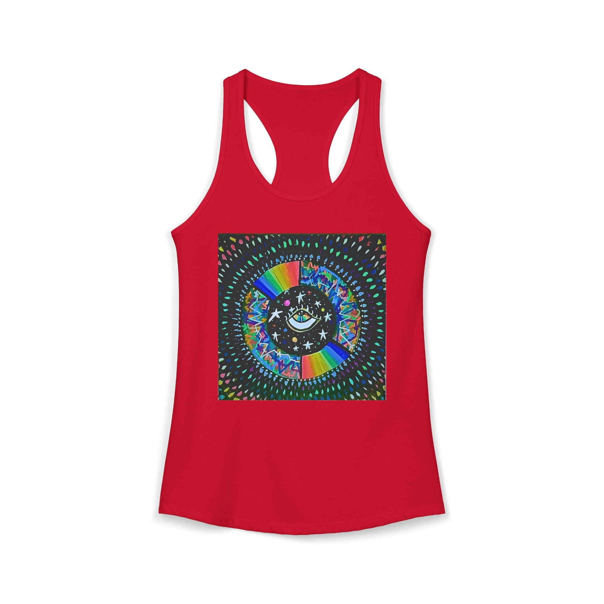 Cosmic Heartbeat Rainbow Love Racerback Tank