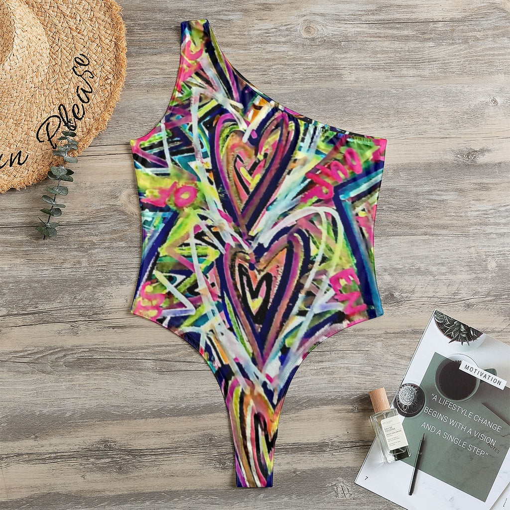 Watch How Our Energy Flows Women's One-Shoulder Bodysuit