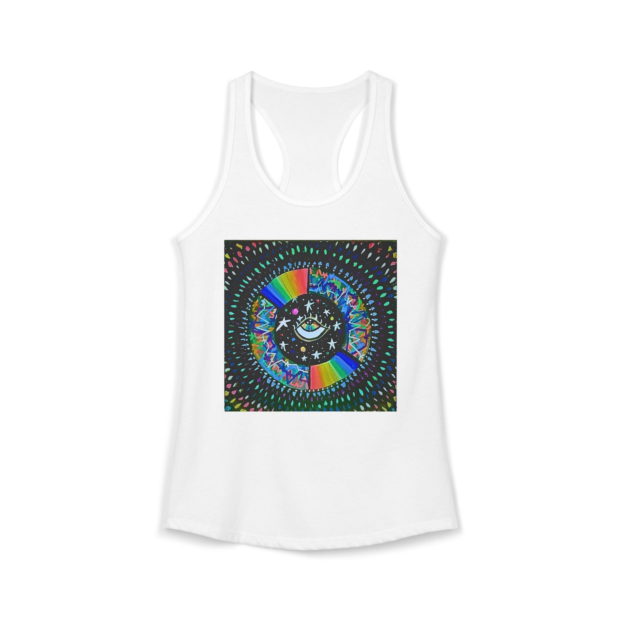 Cosmic Heartbeat Rainbow Love Racerback Tank