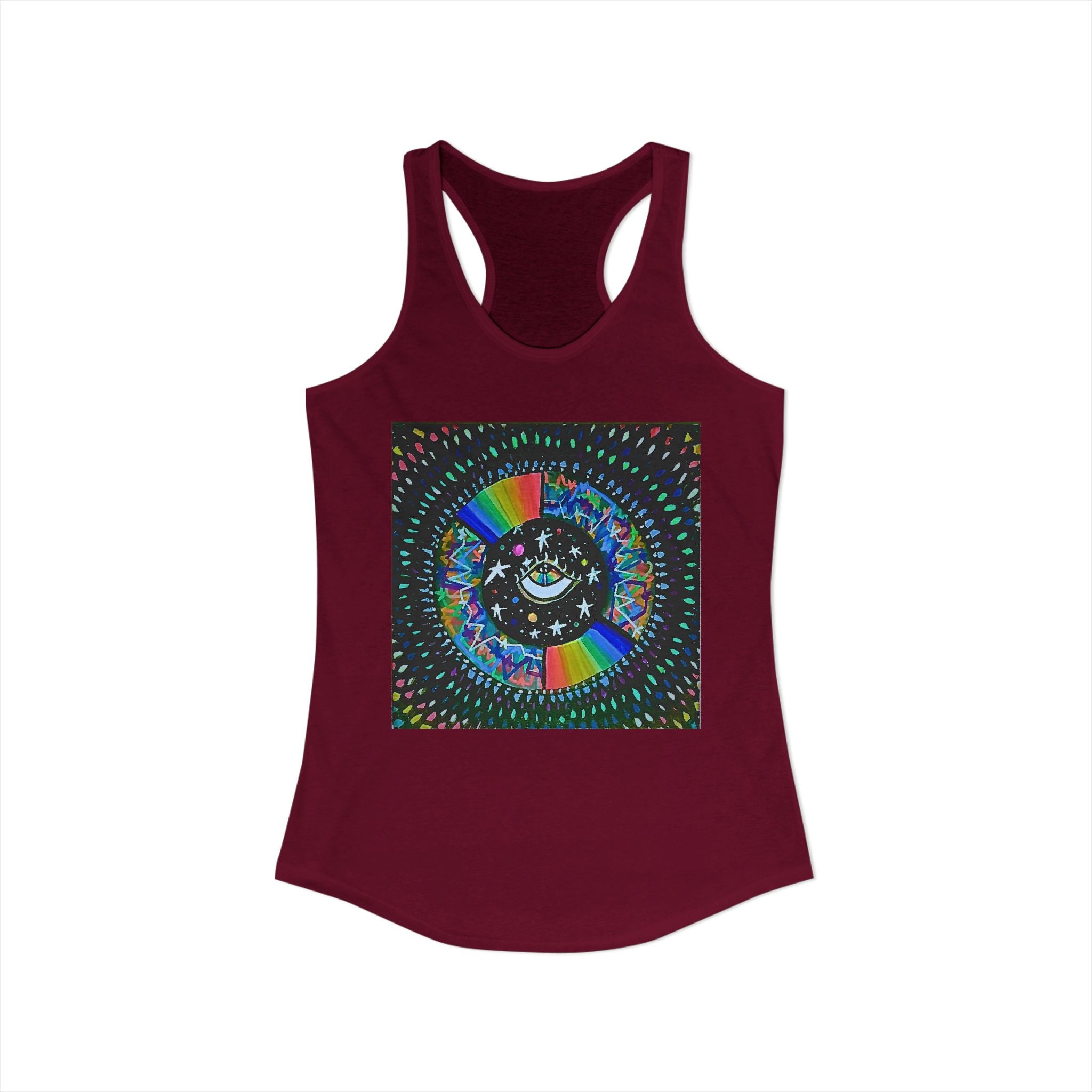 Cosmic Heartbeat Rainbow Love Racerback Tank