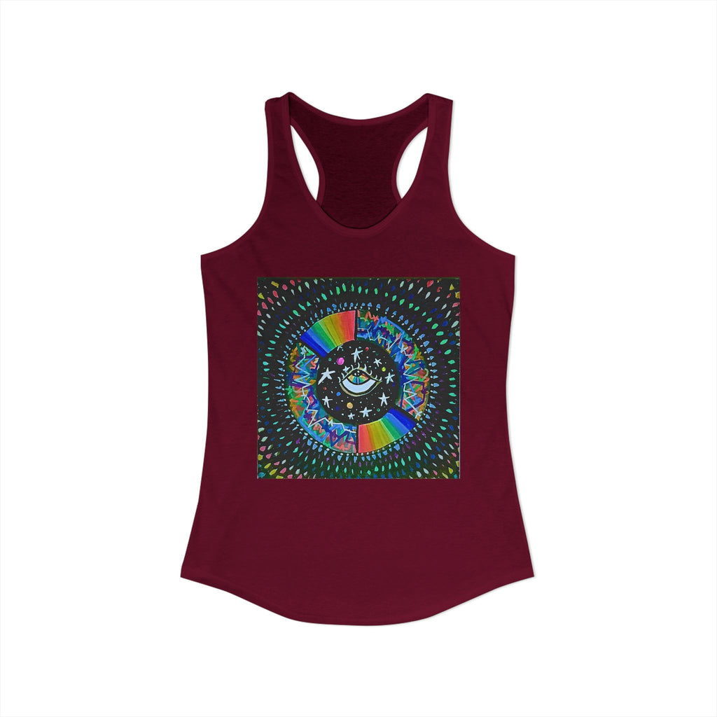Cosmic Heartbeat Rainbow Love Racerback Tank