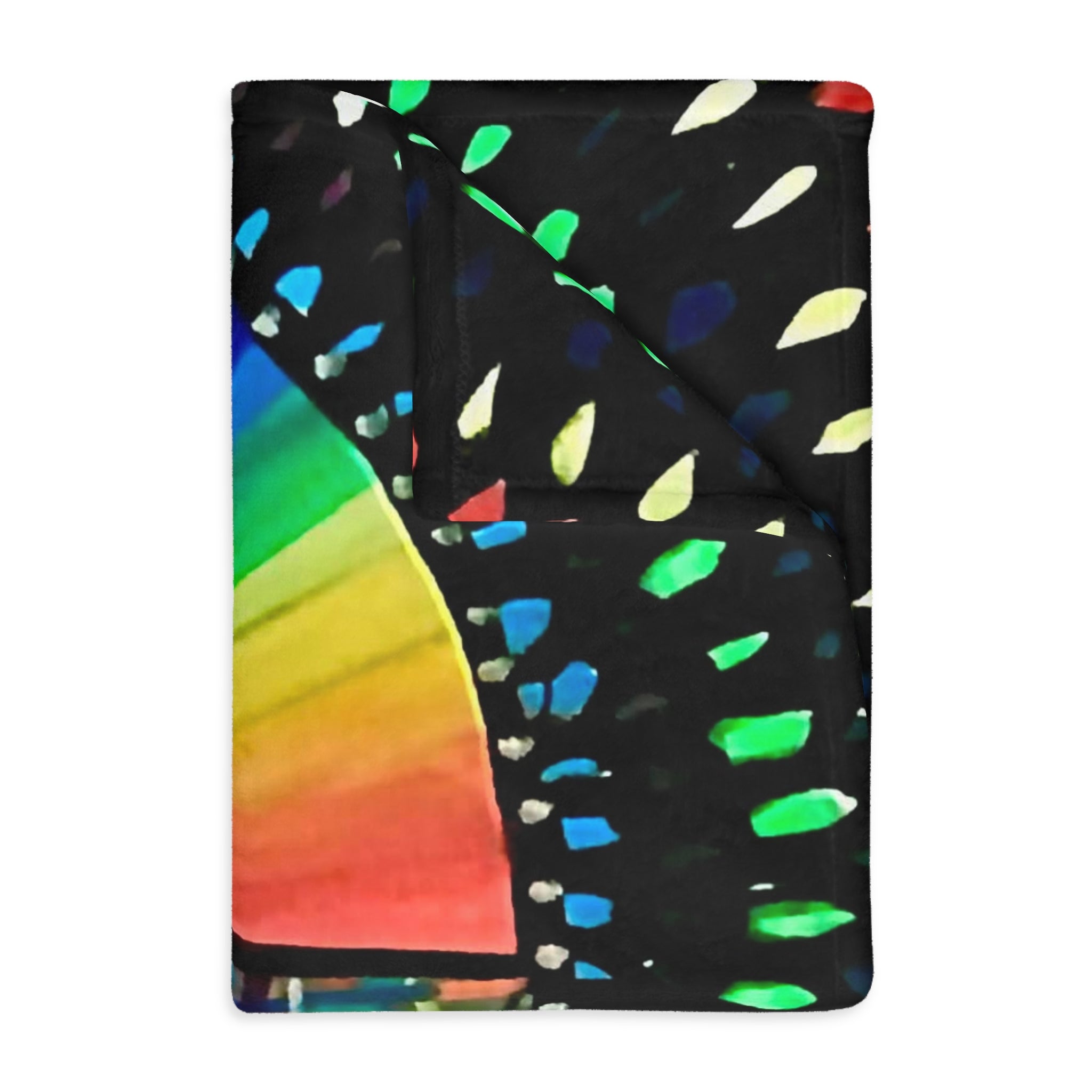 "Cosmic Heartbeat Rainbow Love" — Psychedelic Cosmic Velveteen Throw