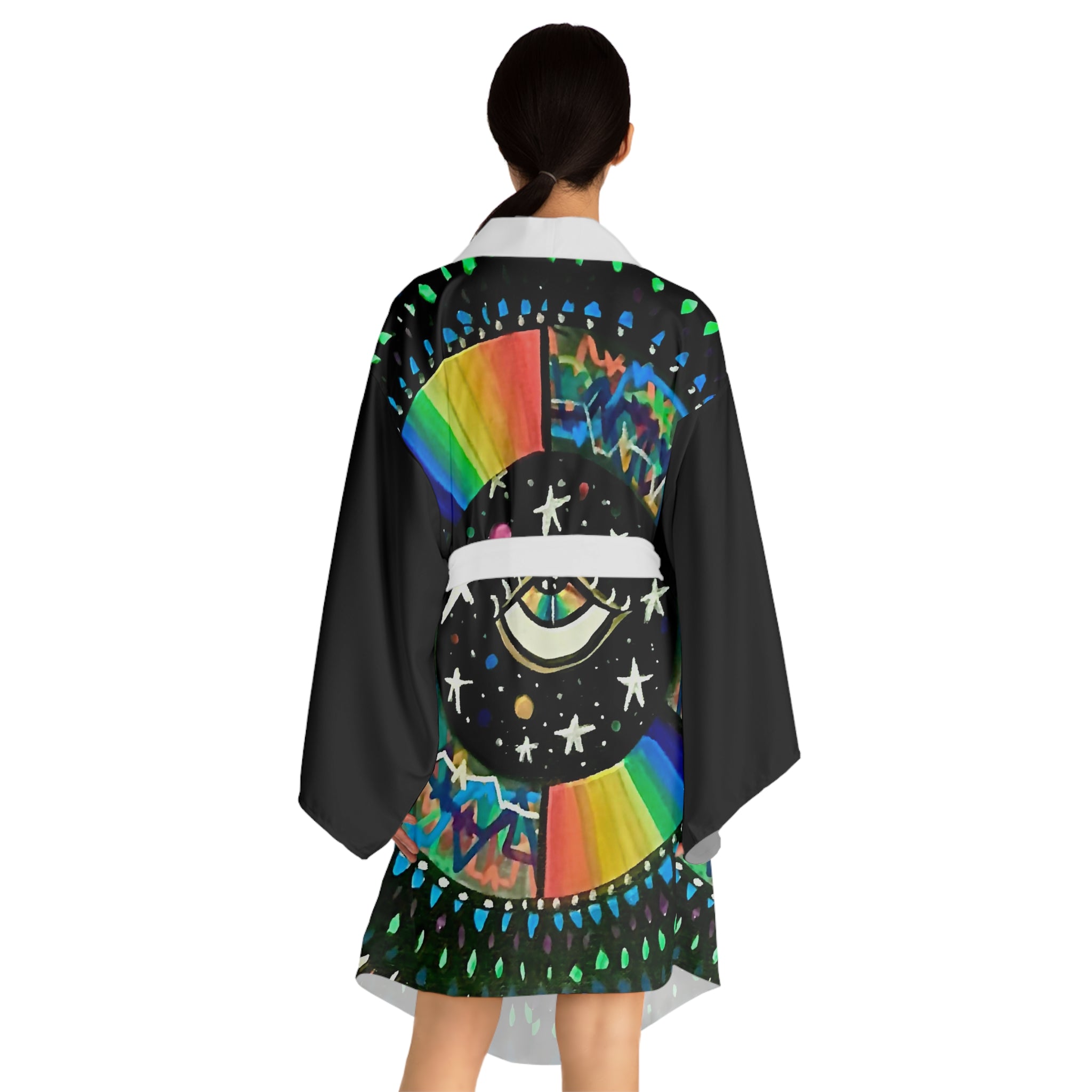 Cosmic Heartbeat Rainbow Love Kimono