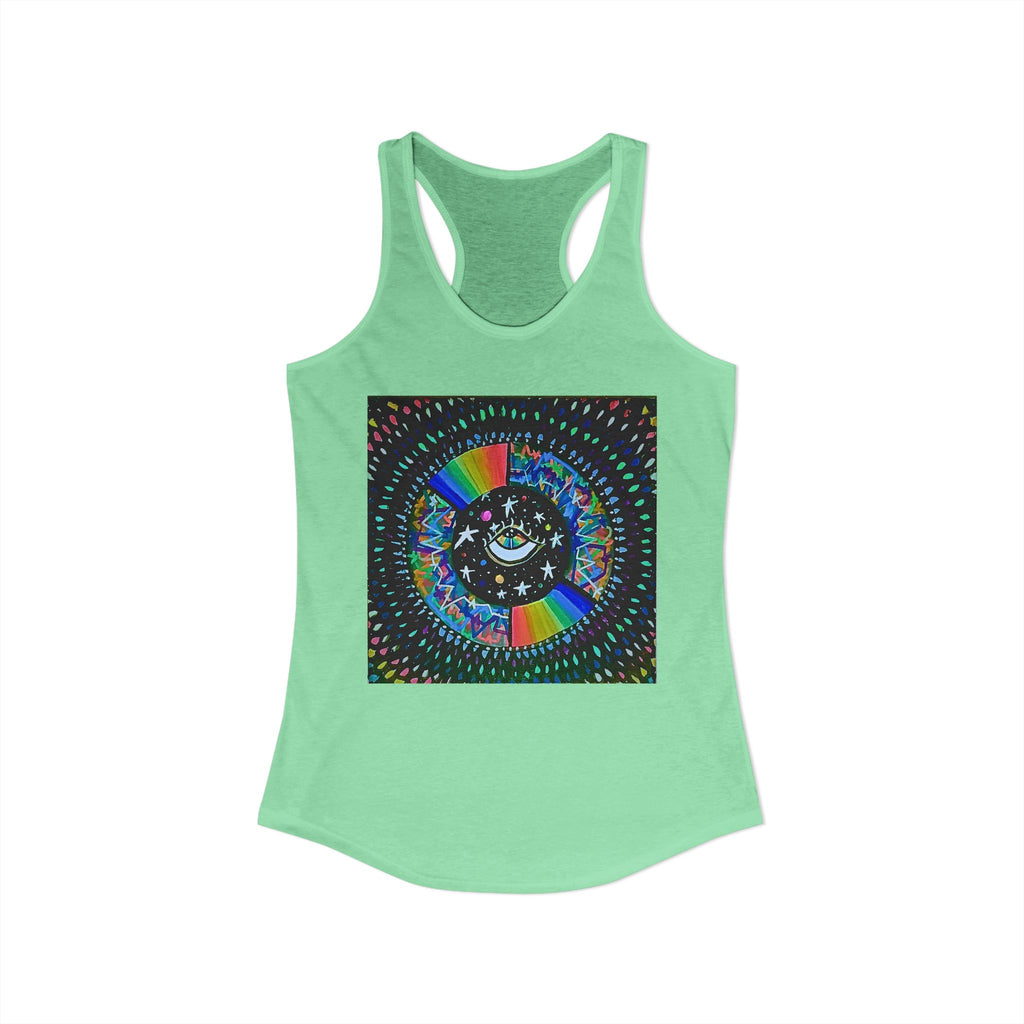 Cosmic Heartbeat Rainbow Love Racerback Tank