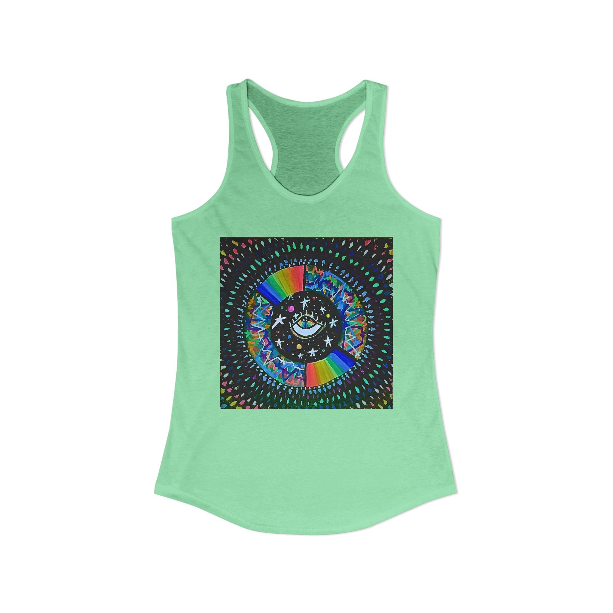 Cosmic Heartbeat Rainbow Love Racerback Tank