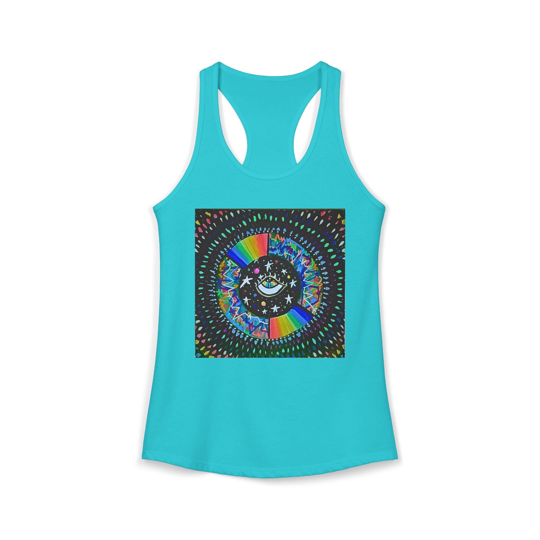 Cosmic Heartbeat Rainbow Love Racerback Tank