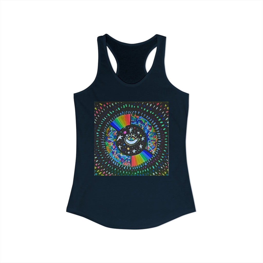 Cosmic Heartbeat Rainbow Love Racerback Tank