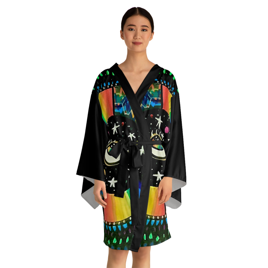 Cosmic Heartbeat Rainbow Love Kimono