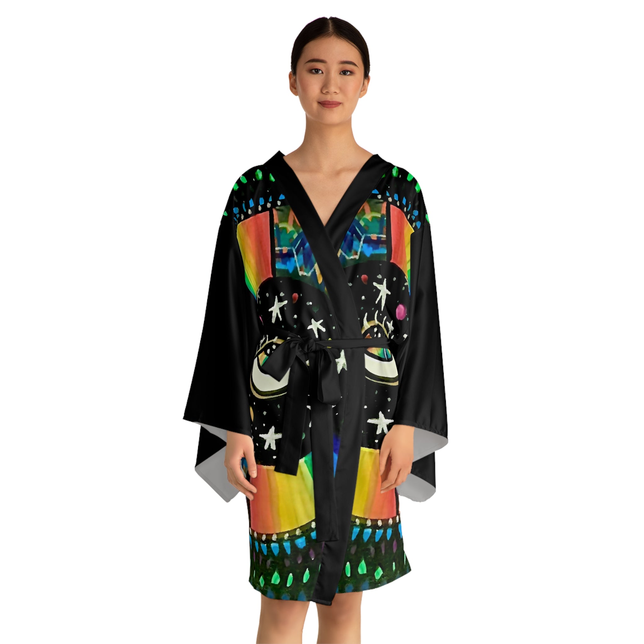 Cosmic Heartbeat Rainbow Love Kimono