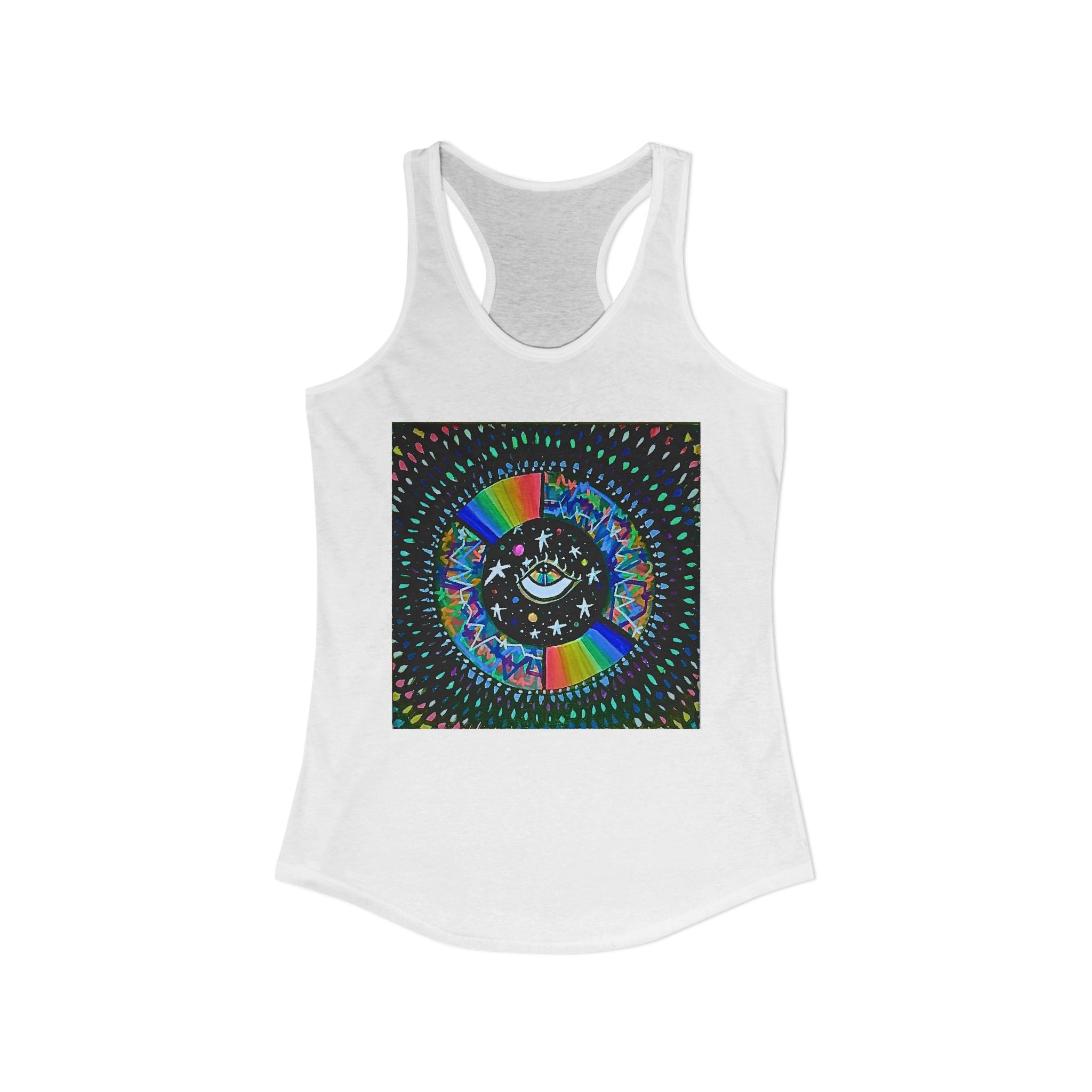 Cosmic Heartbeat Rainbow Love Racerback Tank