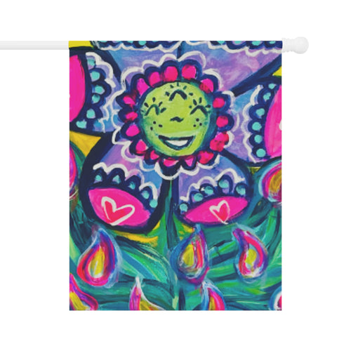 "April Showers" Garden Flag – Colorful Floral House Banner