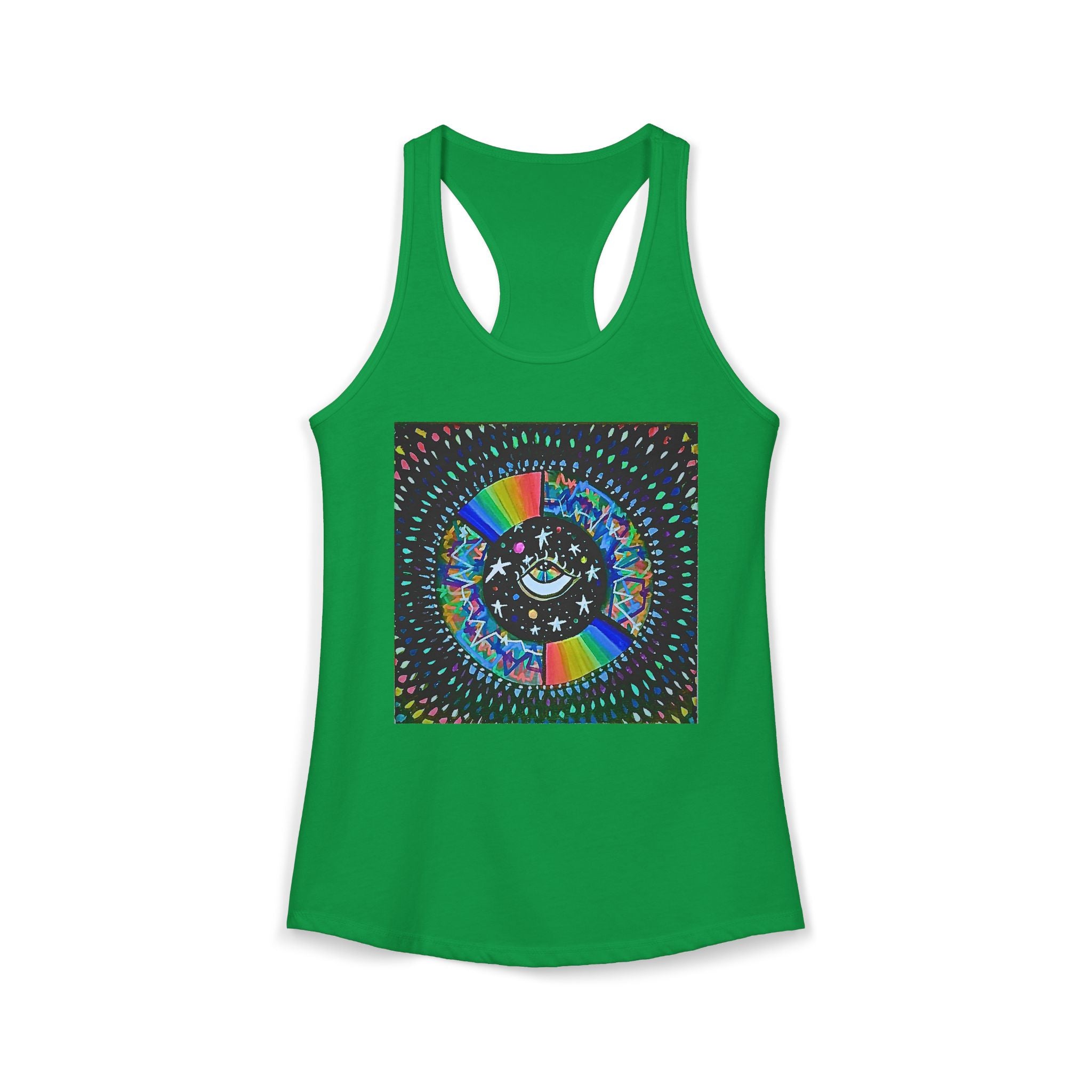 Cosmic Heartbeat Rainbow Love Racerback Tank
