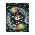 "Cosmic Heartbeat Rainbow Love" — Psychedelic Cosmic Velveteen Throw