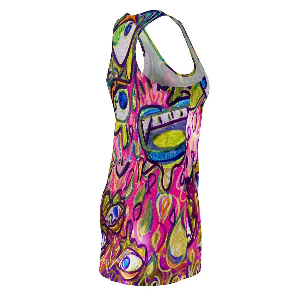 The All-Seeing Shift Racerback Dress — Colorful Abstract Art by Goddess of Electric Souls