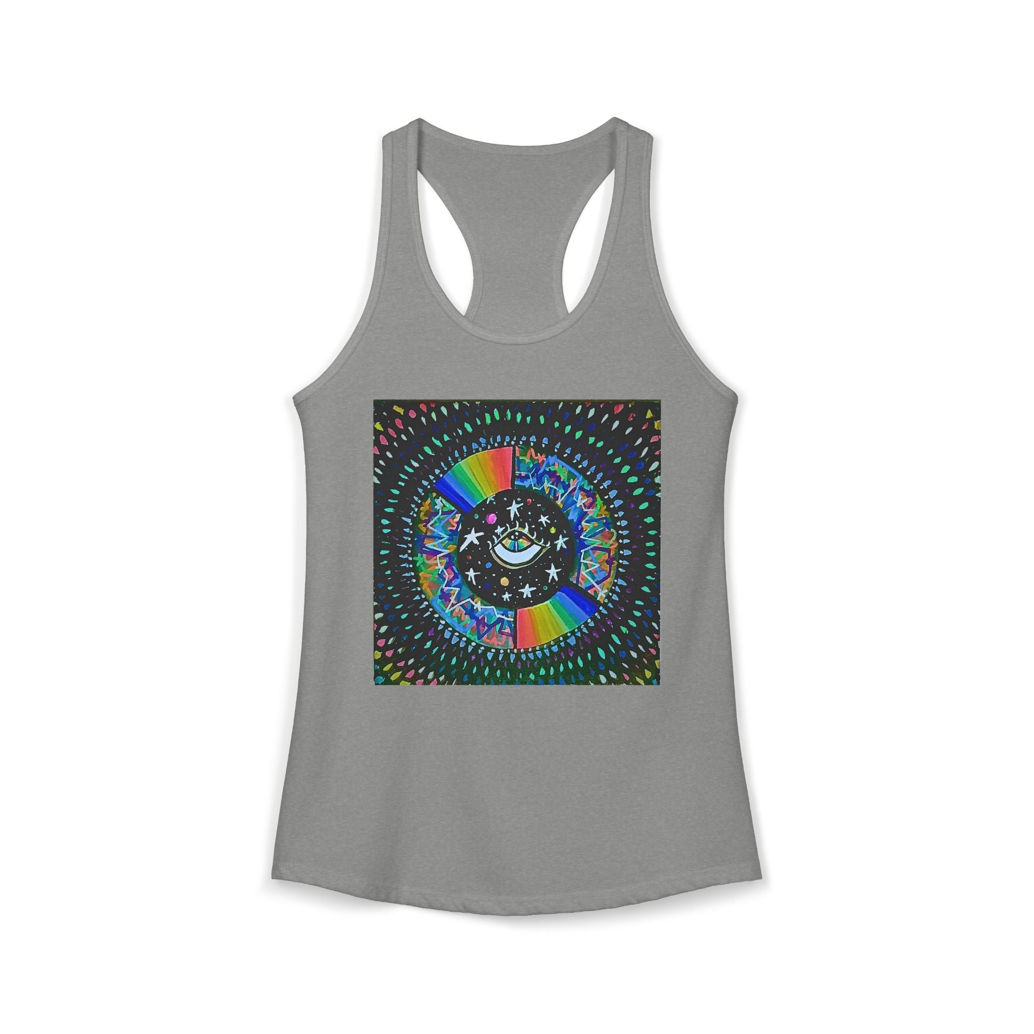 Cosmic Heartbeat Rainbow Love Racerback Tank