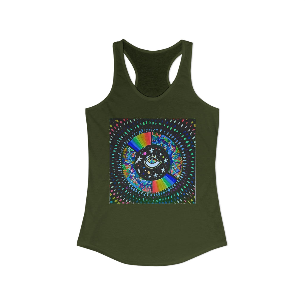 Cosmic Heartbeat Rainbow Love Racerback Tank